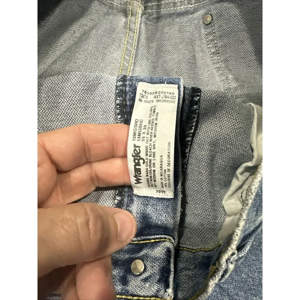 Wrangler Jeans Mens 35x30 Blue Denim George Straight‎ Cowboy Cut Original Fit - Picture 8 of 9
